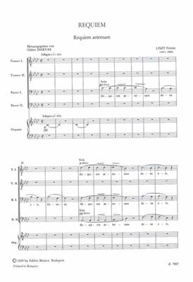 Franz Liszt: Requiem MC 3 für Männerstimmen, Männerchor, Orgel: Gemischter Chor mit Ensemble