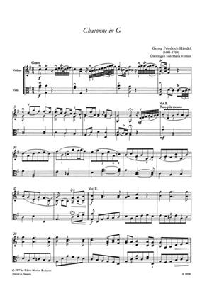 Georg Friedrich Händel: Chaconne in G für Violine und Viola: Streicher Duett