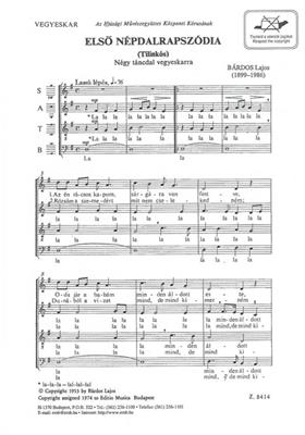 Elsö népdalrapszódia: Gemischter Chor A cappella