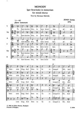 Monody: Gemischter Chor A cappella
