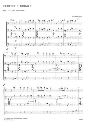 Frigyes Hidas: Scherzo e corale per quattro tromboni: Posaune Ensemble