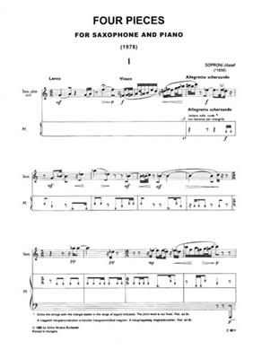 József Soproni: Vier Stücke: Saxophon