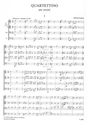 Frigyes Hidas: Quartettino für zwei Trompeten und zwei Posaunen: Blechbläser Ensemble