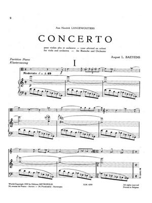 August Baeyens: Concerto: Viola mit Begleitung