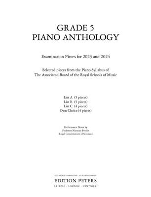 Grade 5 Piano Anthology 2023-2024