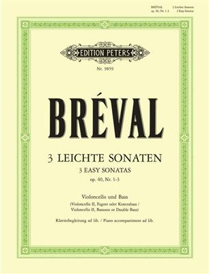 Jean-Baptiste Breval: 3 Leichte Sonaten Op.40: Cello mit Begleitung