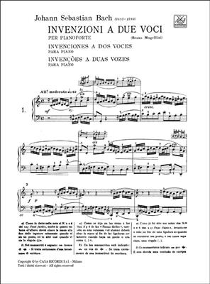 Johann Sebastian Bach: Invenzioni A 2 Voci: Klavier Solo
