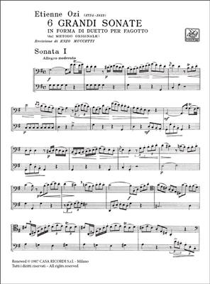 Etienne Ozi: 6 Grandi Sonate In Forma Di Duetto: Fagott Solo
