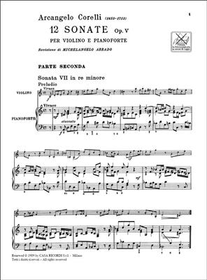 Arcangelo Corelli: 12 Sonate Per Violino E Basso Op. V: Violine mit Begleitung