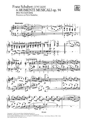 Franz Schubert: 6 Momenti Musicali Op.94 D.780: Klavier Solo