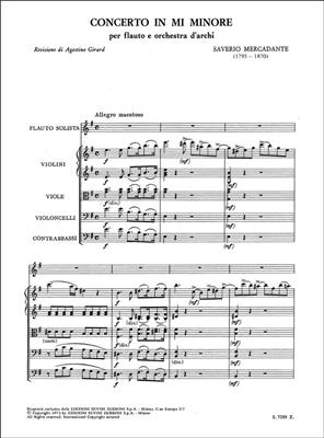 Saverio Mercadante: Concerto Op. 57 in Mi minore: Streichorchester mit Solo