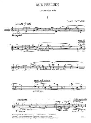 Camillo Togni: Due Preludi (1980) Per Ottavino (2-20): Flöte mit Begleitung