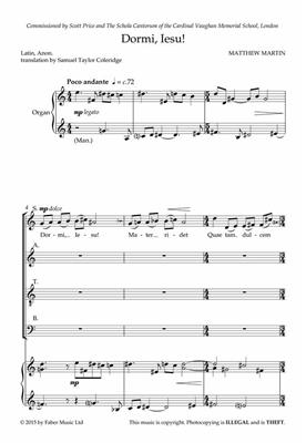 Matthew Martin: Dormi, Iesu! SATB: Gemischter Chor mit Klavier/Orgel