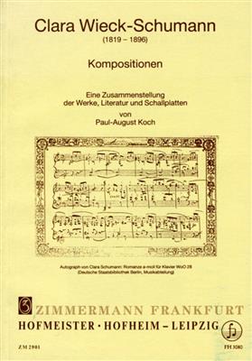 Paul August Koch: Werkverzeichnis - Clara Wieck-Schumann