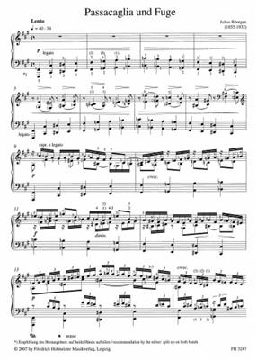 Julius Röntgen: Passacaglia und Fuge: (Arr. Michael Ulrich Krücker): Klavier Solo
