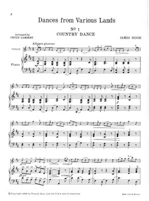 Dances from Various Lands: (Arr. Cecily Lambert): Violine mit Begleitung
