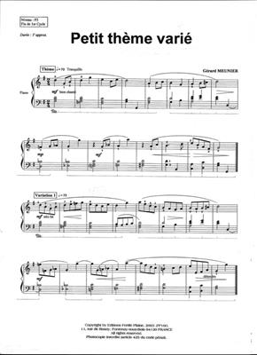 Gérard Meunier: Petit Thème Varié: Klavier Solo