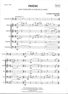 Leonello Capodaglio: Prière: Streichorchester mit Solo