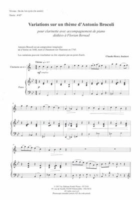 Claude-Henry Joubert: Variations Sur Un Thème D'A. Brocoli: Klarinette mit Begleitung