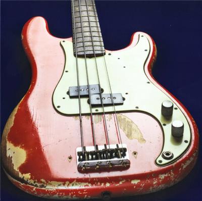 1962 P Bass Electric Guitar Greetings Card