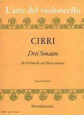 Giovanni Battista Cirri: Drei Sonaten: Cello mit Begleitung