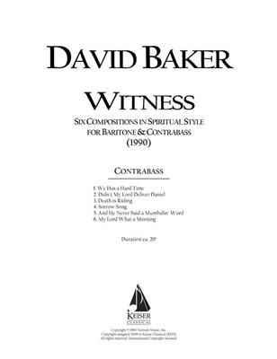 David Baker: Six Original Compositions in Spiritual Style: Gesang mit sonstiger Begleitung