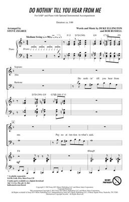 Duke Ellington: Do Nothin' Till You Hear from Me: (Arr. Steve Zegree): Gemischter Chor mit Begleitung