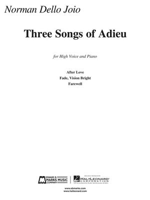 Norman Dello Joio: Three Songs of Adieu - Norman Dello Joio: Gesang mit Klavier