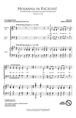 John Purifoy: Hosanna in Excelsis!: Gemischter Chor mit Begleitung