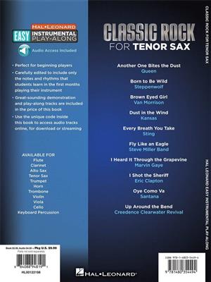 Easy Instrumental Play Along: Classic Rock: Tenorsaxophon