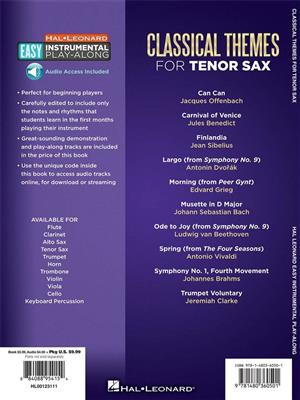 Easy Instrumental Play-Along: Classical Themes: Tenorsaxophon