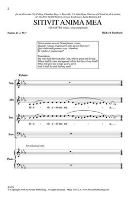 Richard Burchard: Sitivit Anima Mea: Gemischter Chor mit Begleitung