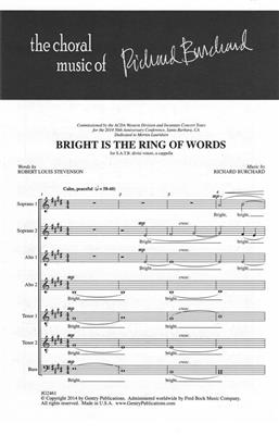 Richard Burchard: Bright Is the Ring of Words: Gemischter Chor A cappella