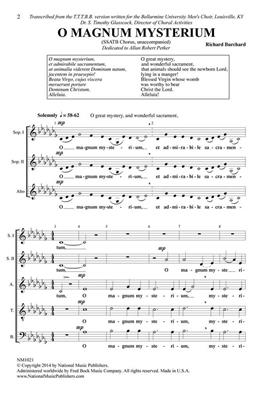 Richard Burchard: O Magnum Mysterium: Gemischter Chor A cappella