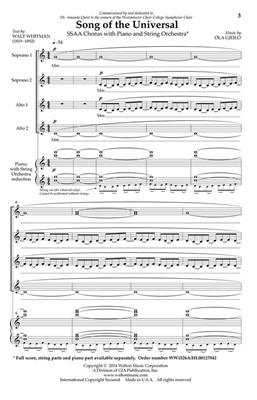 Ola Gjeilo: Song of the Universal: Streichorchester