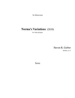 Steven R. Gerber: Norma's Variations for Violin and Piano: Violine mit Begleitung