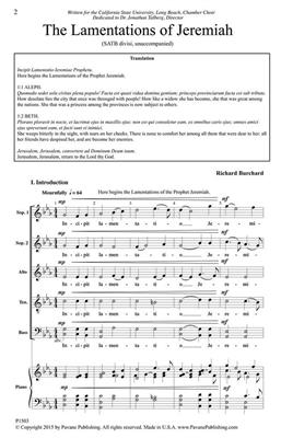 Richard Burchard: The Lamentations of Jeremiah: Gemischter Chor A cappella