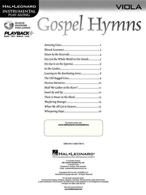 Gospel Hymns for Viola: Viola Solo