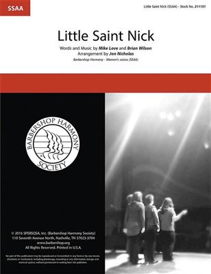 Brian Wilson: Little Saint Nick: (Arr. Jon Nicholas): Frauenchor A cappella
