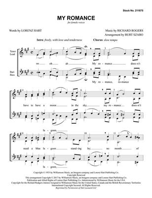 Richard Rodgers: My Romance: (Arr. Burt Szabo): Frauenchor A cappella