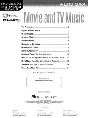 Movie and TV Music for Alto Sax: Altsaxophon