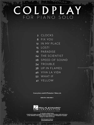 Coldplay: Coldplay For Piano Solo: Klavier Solo