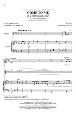 Don Besig: Come to Me: Gemischter Chor mit Begleitung