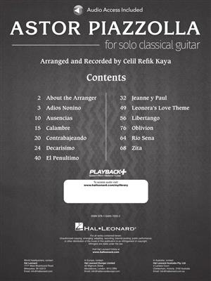 Astor Piazzolla: Astor Piazzolla for Solo Classical Guitar: (Arr. Celil Refik Kaya): Gitarre Solo