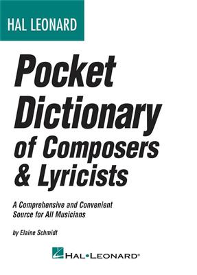 Elaine Schmidt: Hal Leonard Pocket Dictionary: Compos & Lyric