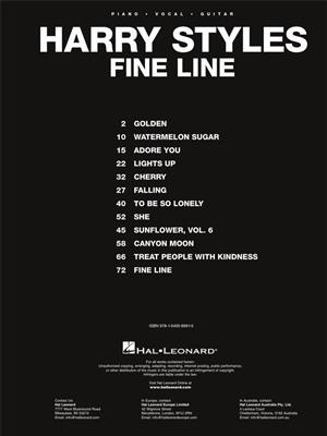 Harry Styles: Harry Styles - Fine Line: Klavier, Gesang, Gitarre (Songbooks)