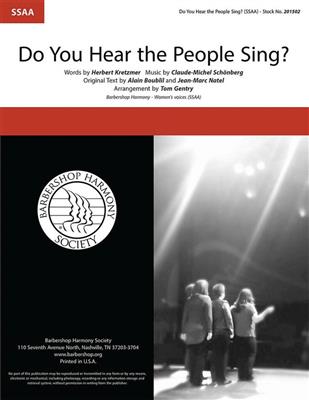 Do You Hear the People Sing?: (Arr. Tom Gentry): Frauenchor A cappella