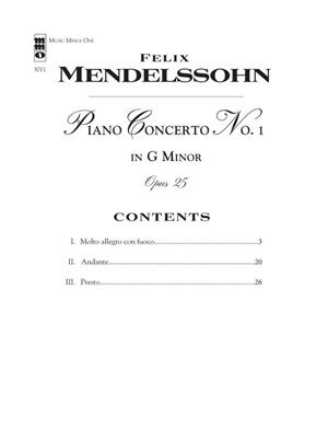 Felix Mendelssohn Bartholdy: Mendelssohn Concerto No. 1 in G Minor, Op. 25: Klavier Solo
