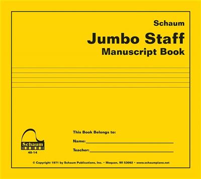 Jumbo Staff Manuscript Book: Klavier Solo
