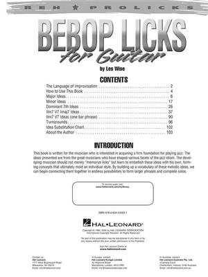 Bebop Licks for Guitar